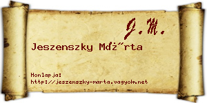 Jeszenszky Márta névjegykártya