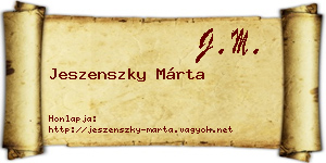 Jeszenszky Márta névjegykártya