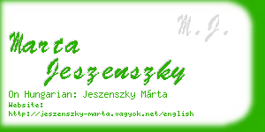 marta jeszenszky business card